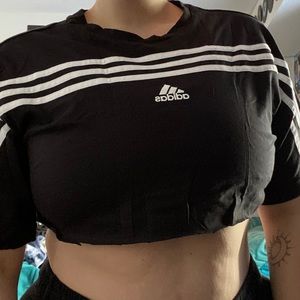 adidas striped crop top
